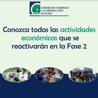ACTIVIDADES ECONÓMICAS QUE SE REACTIVARÁN EN LA FASE 2