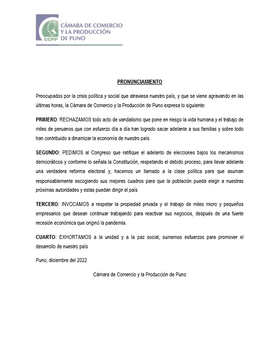 ANTE LA CRISIS POLÍTICA Y SOCIAL QUE ATRAVIESA NUESTRO PAÍS