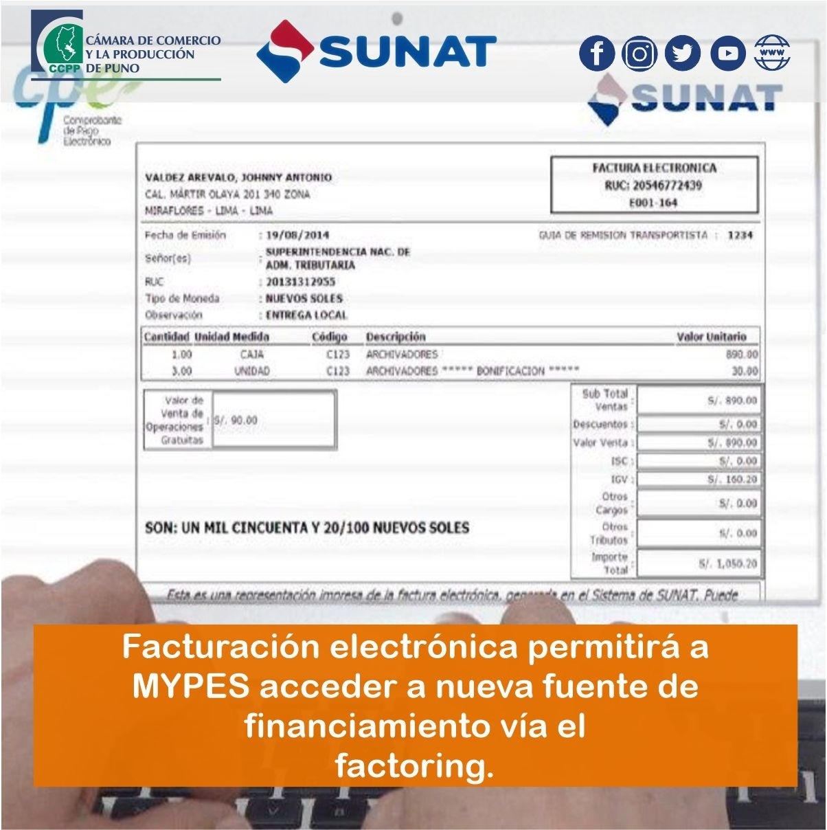 FACTURACIÓN ELECTRÓNICA PERMITIRÁ A  MYPES ACCEDER A NUEVA FUENTE DE  FINANCIAMIENTO VÍA EL FACTORING